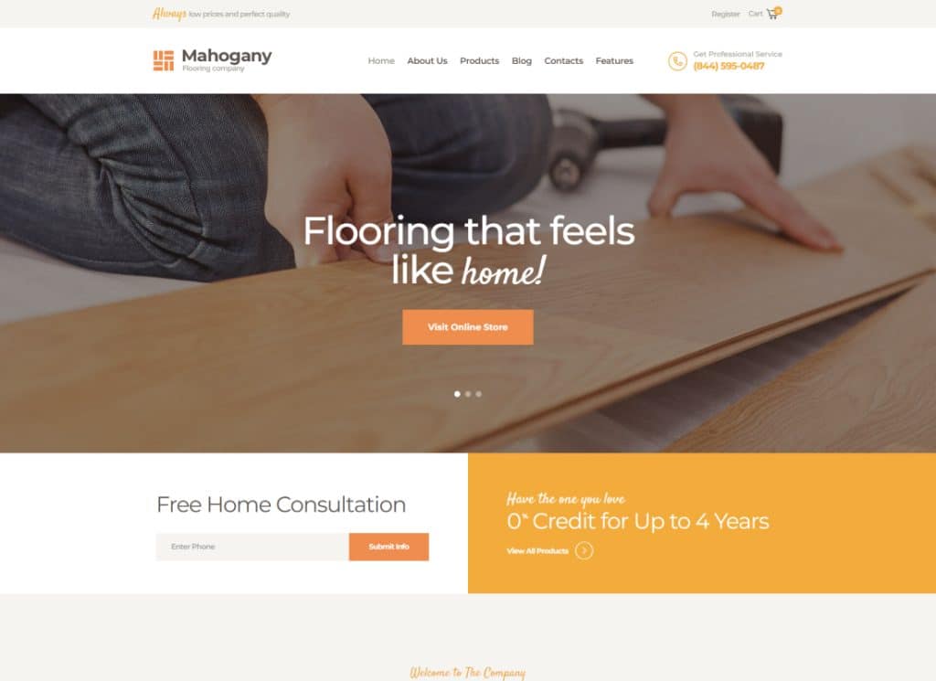 Mahogany - Carpenting Woodwork & Flooring Company WordPress Theme