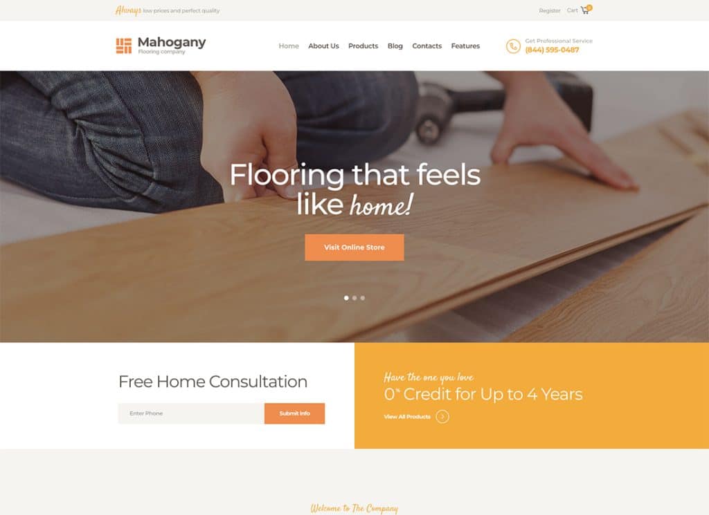 Mahogany - Carpenting Woodwork & Flooring Company WordPress Theme