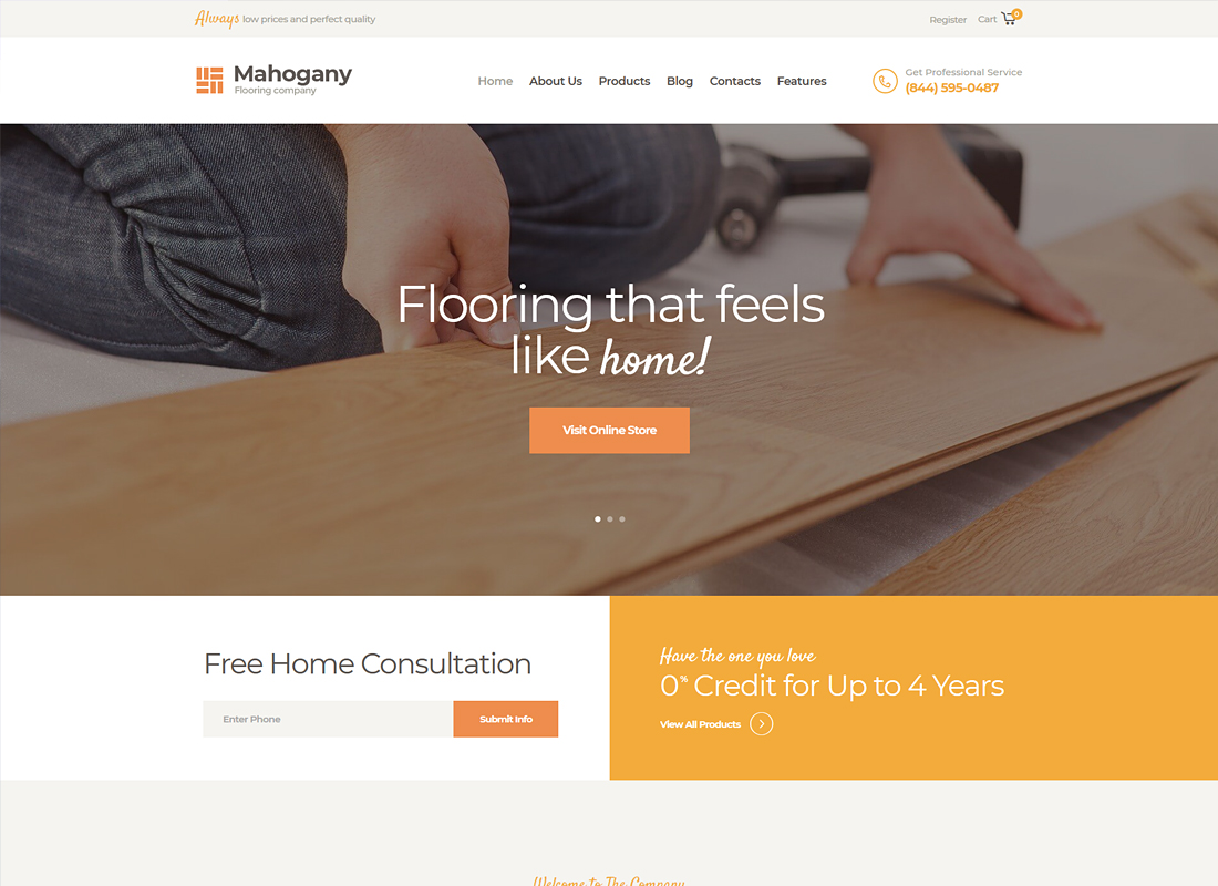 Mahogany - Flooring Company WordPress Theme