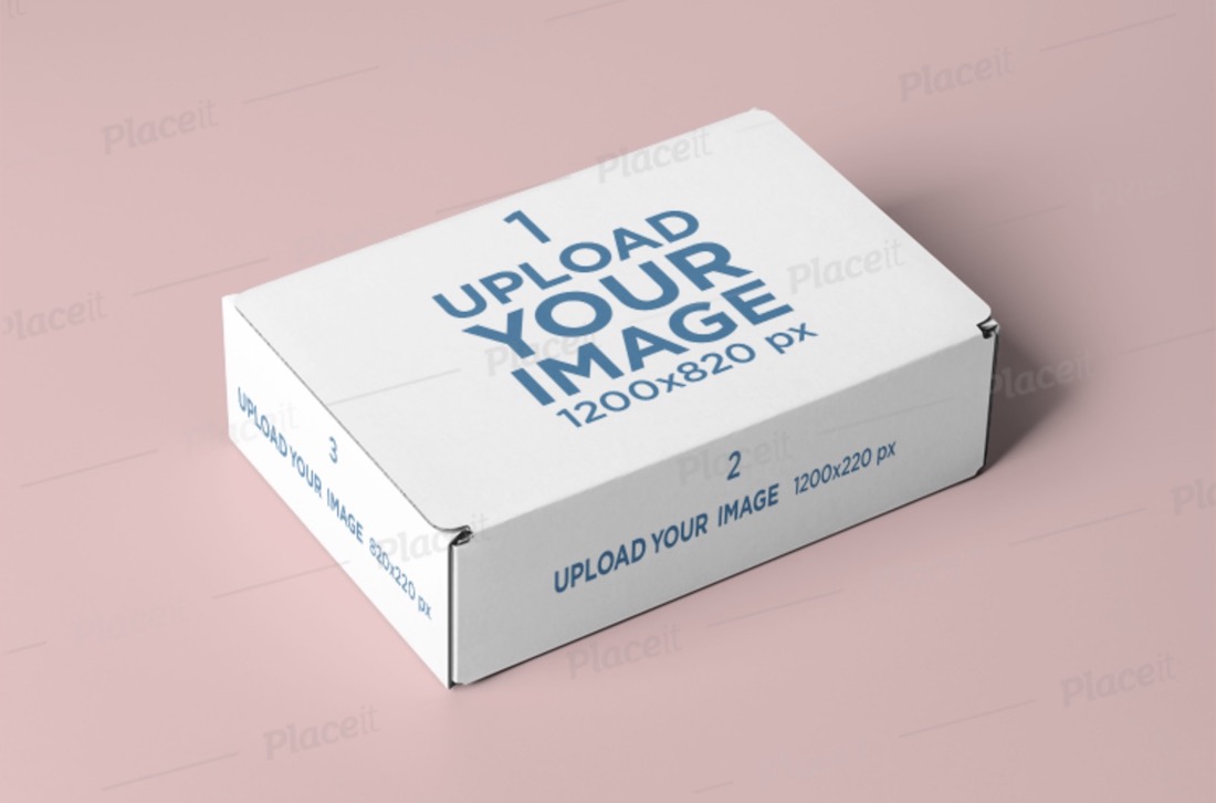 mailing box mockup featuring a solid color backdrop