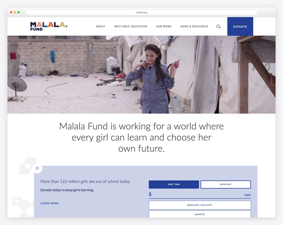 malala nonprofit website