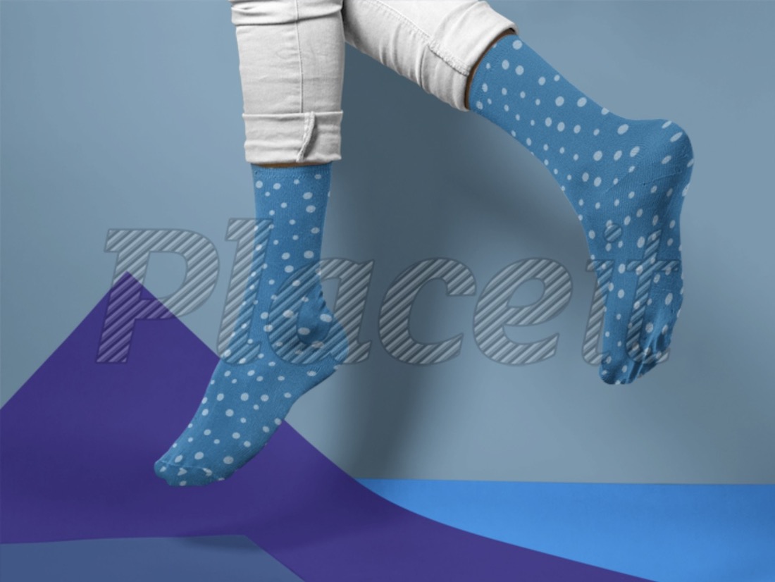 man jumping while wearing socks mockup