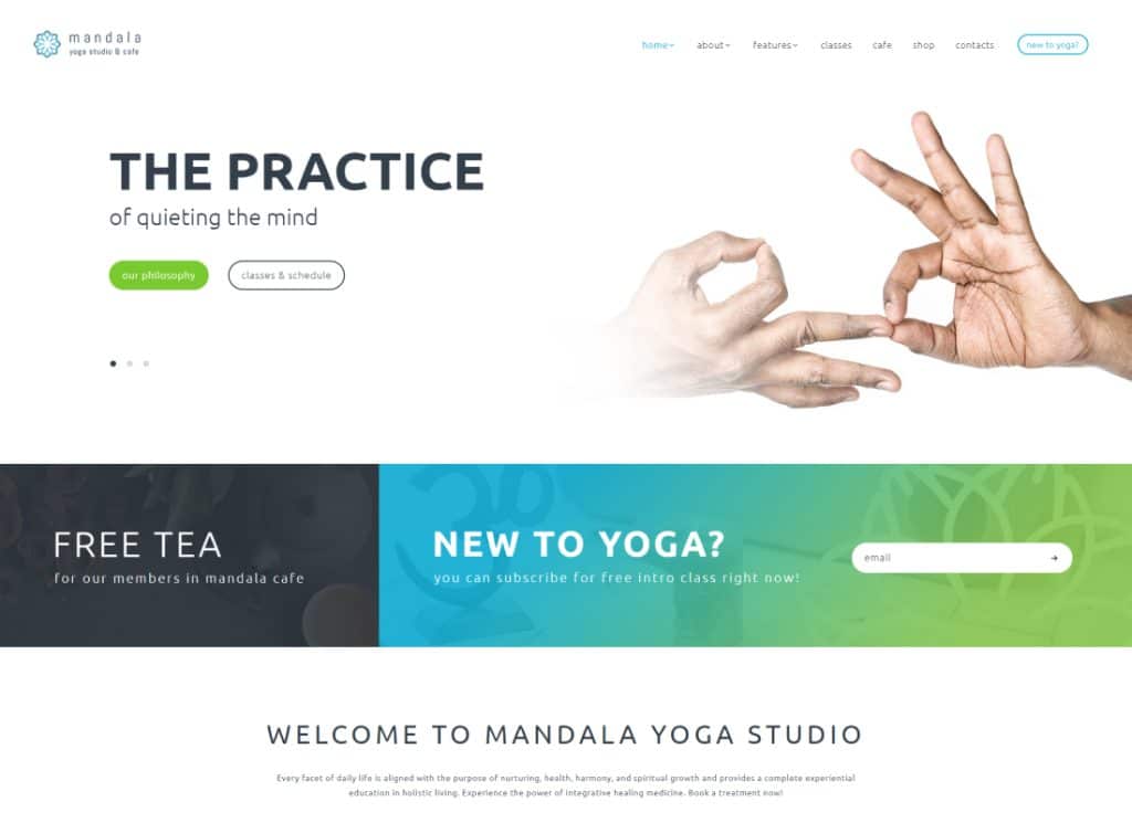 Mandala - Yoga Studio and Wellness Center WordPress Theme