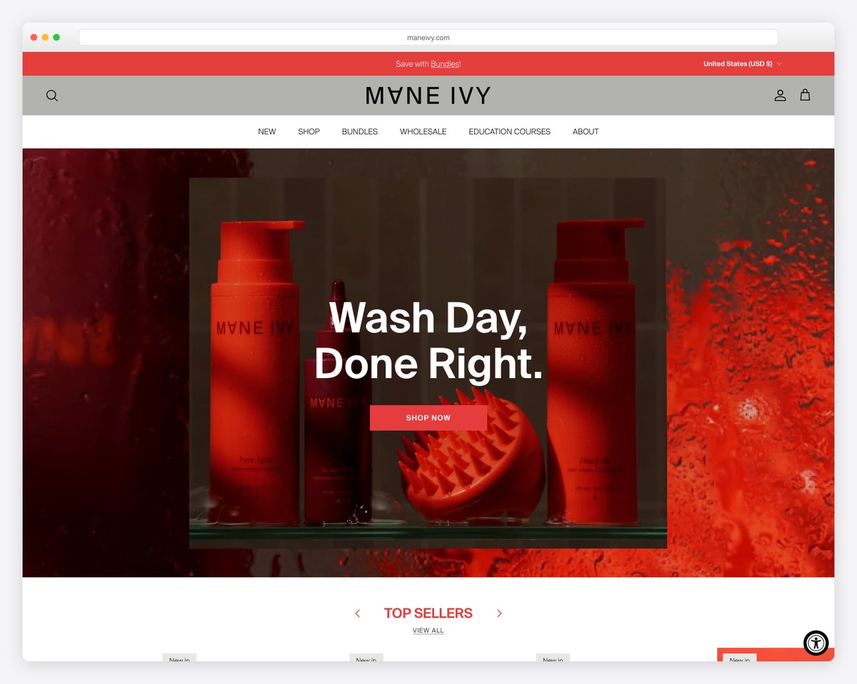 mane ivy website example