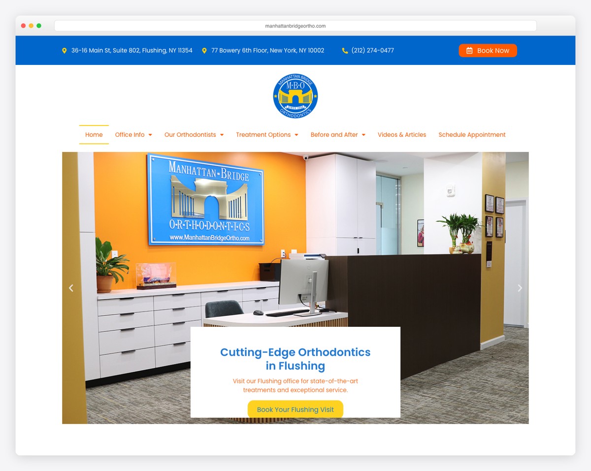 manhattan bridge orthodontics website example