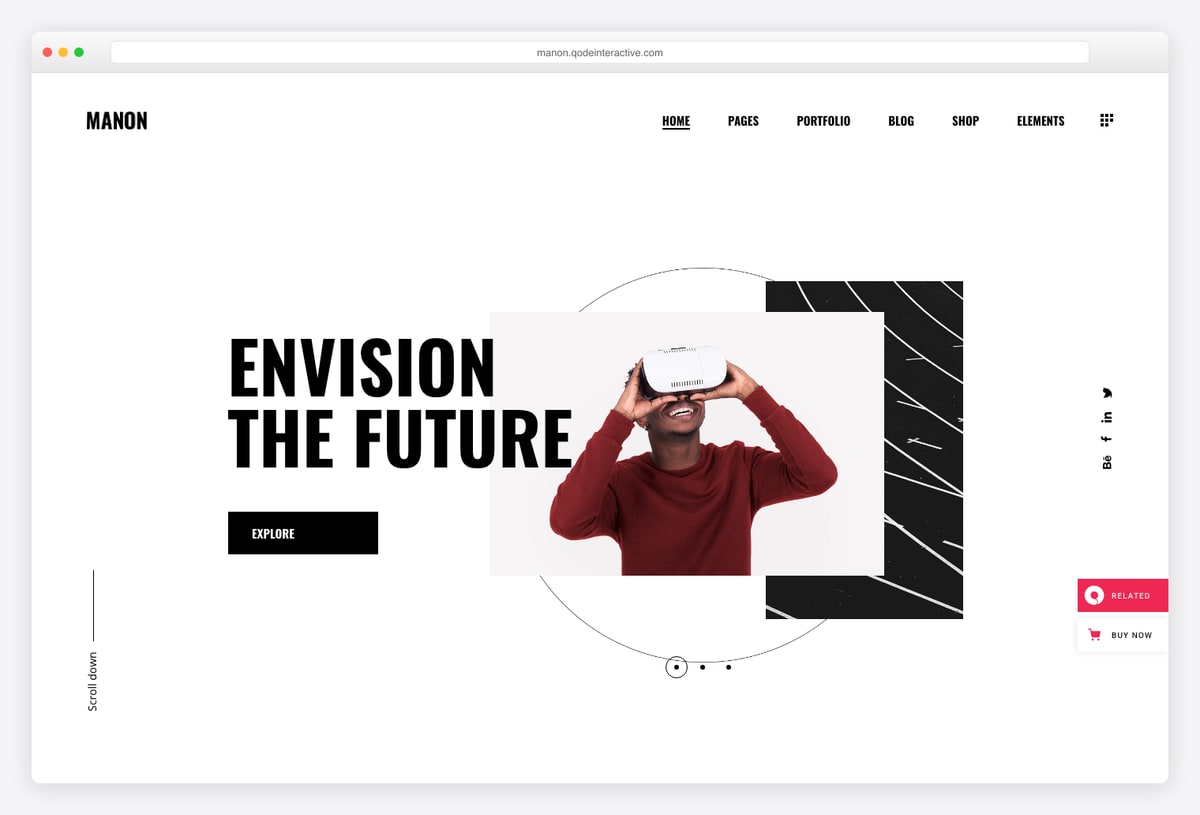 Manon minimal portfolio and agency WordPress theme