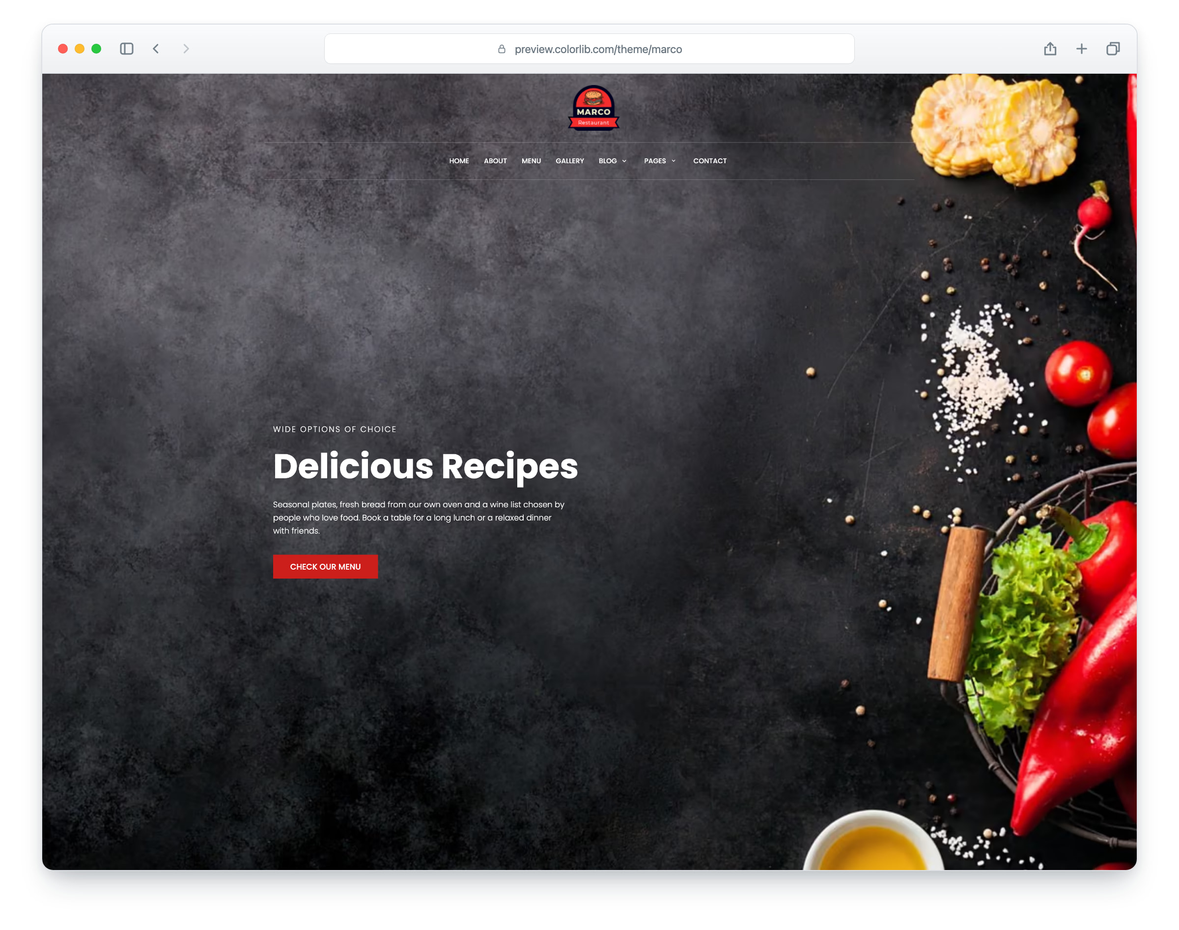 Marco website template