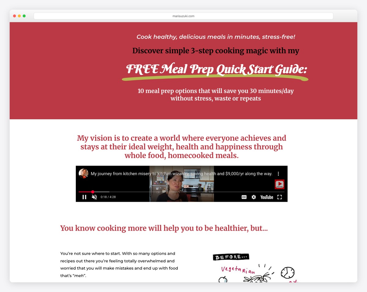 mari suzuki food blog bluehost website example