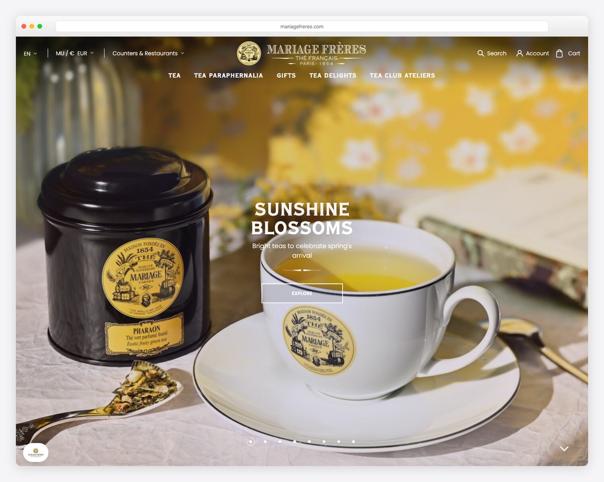 mariage freres website example