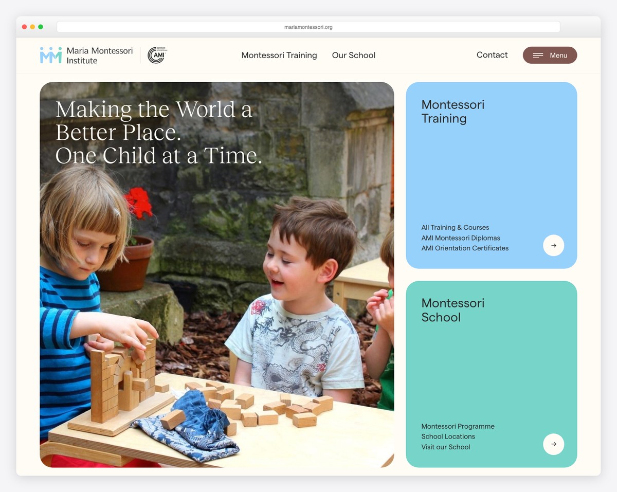 maria montessori institute website example