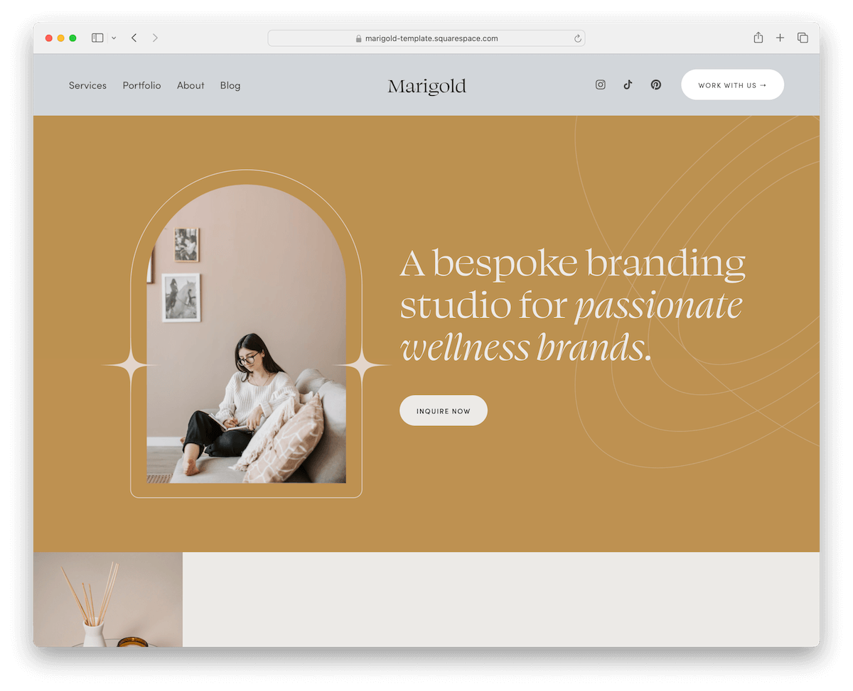 marigold squarespace designer template