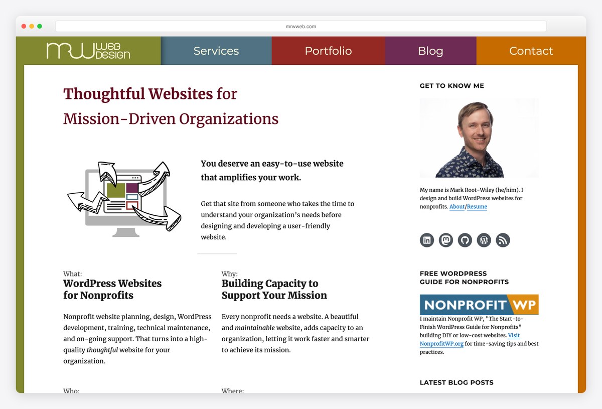 Mark Root-Wiley WordPress portfolio website