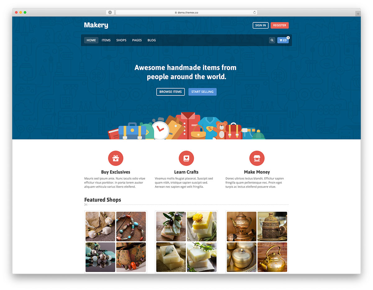 marketplace website design