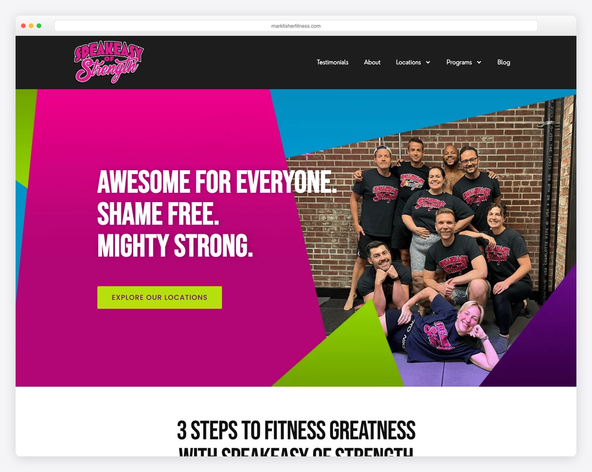 mark fisher fitness website example