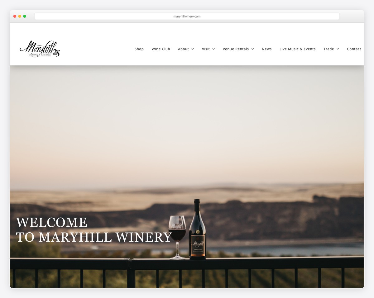 maryhill winery website example