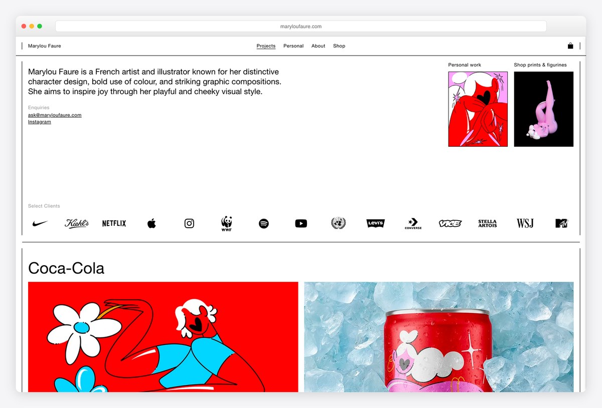 Marylou Faure portfolio website