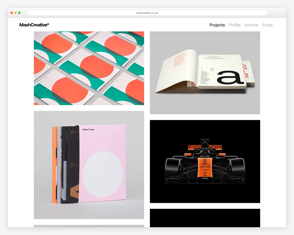 mash creative website example