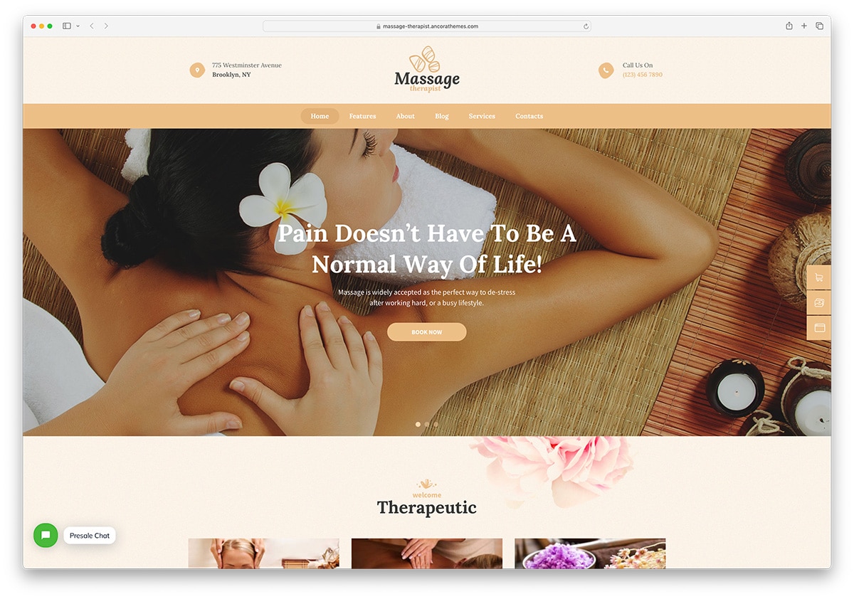 Massage therapist theme for WordPress