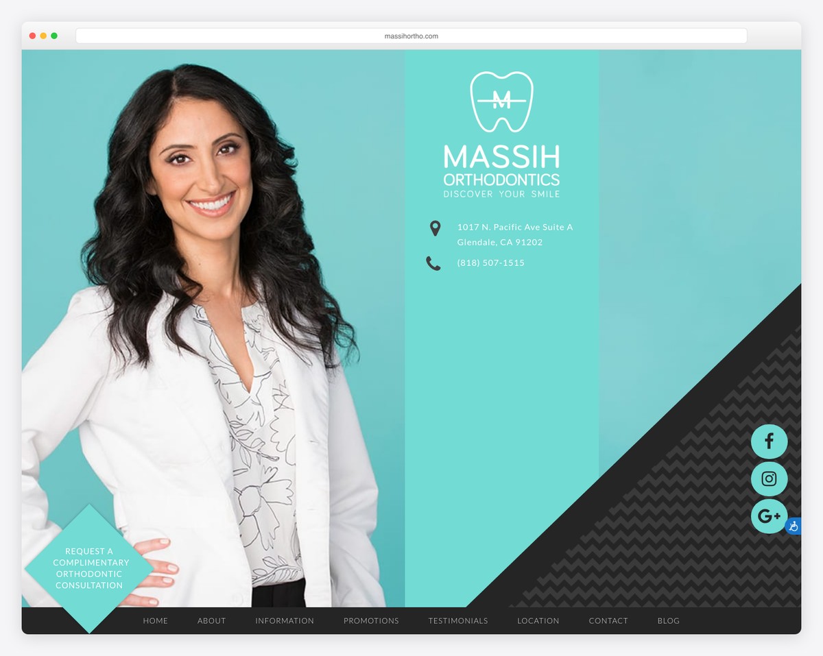 massih orthodontics website example