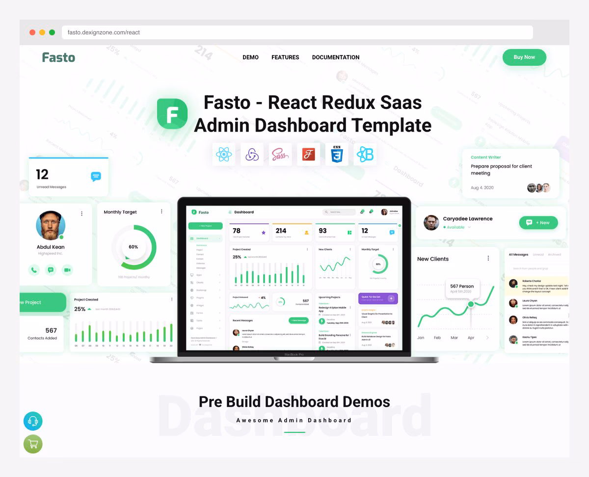 Fasto SaaS admin template with performance focus