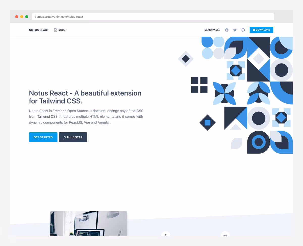 Notus NextJS admin dashboard by Creative Tim with 120 CSS components and Tailwind CSS
