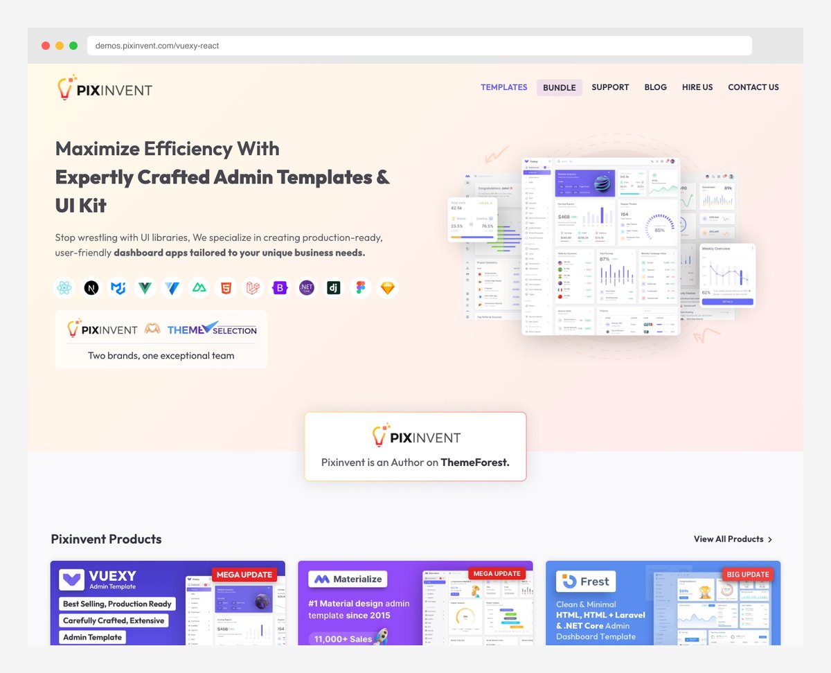 Vuexy premium Vue admin dashboard template
