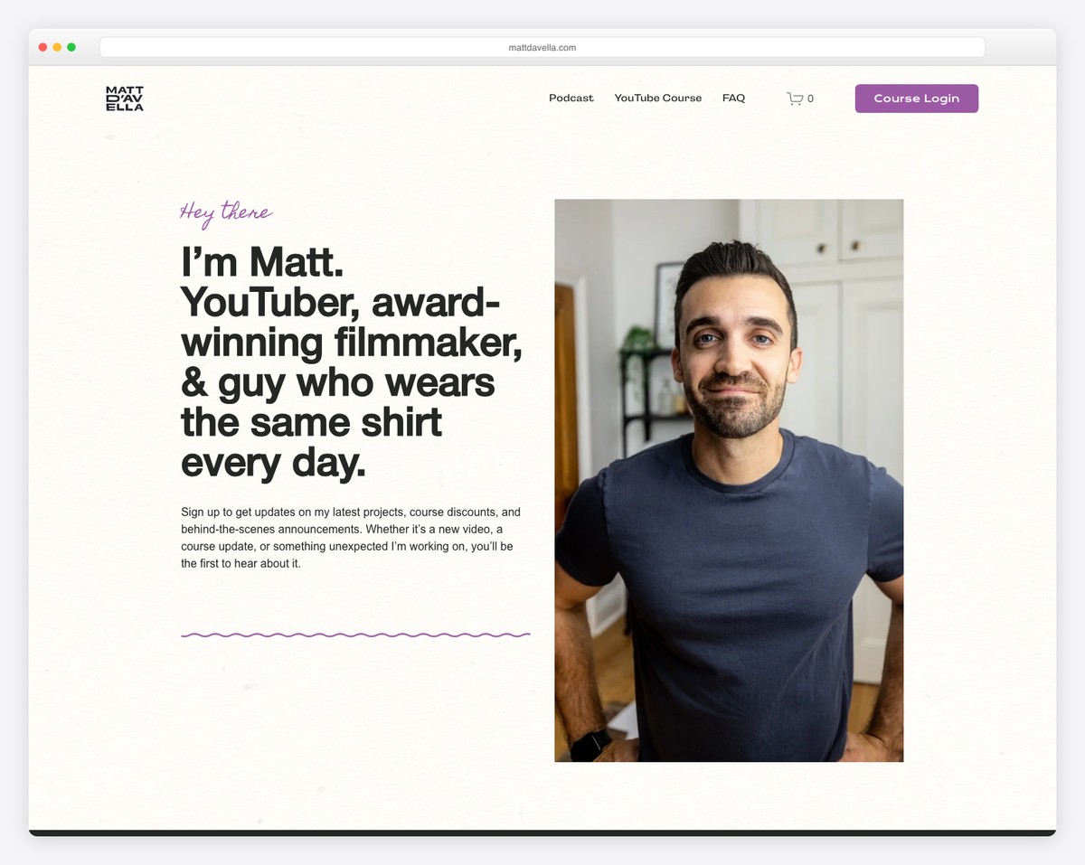 matt d'avella website example