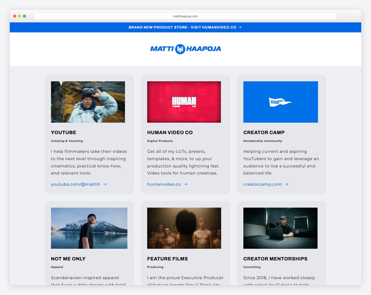 matti haapoja videographer website example