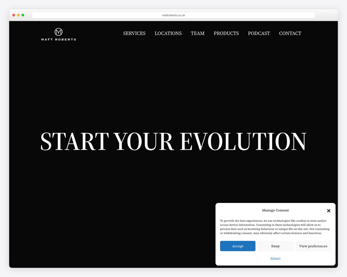 matt roberts evolution website example