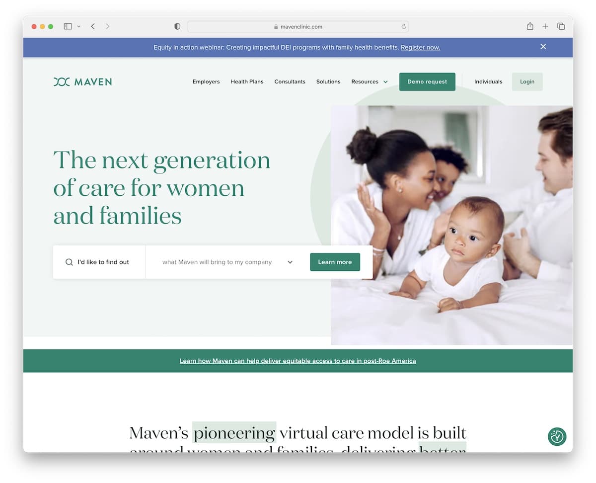 maven clinic healthcare website