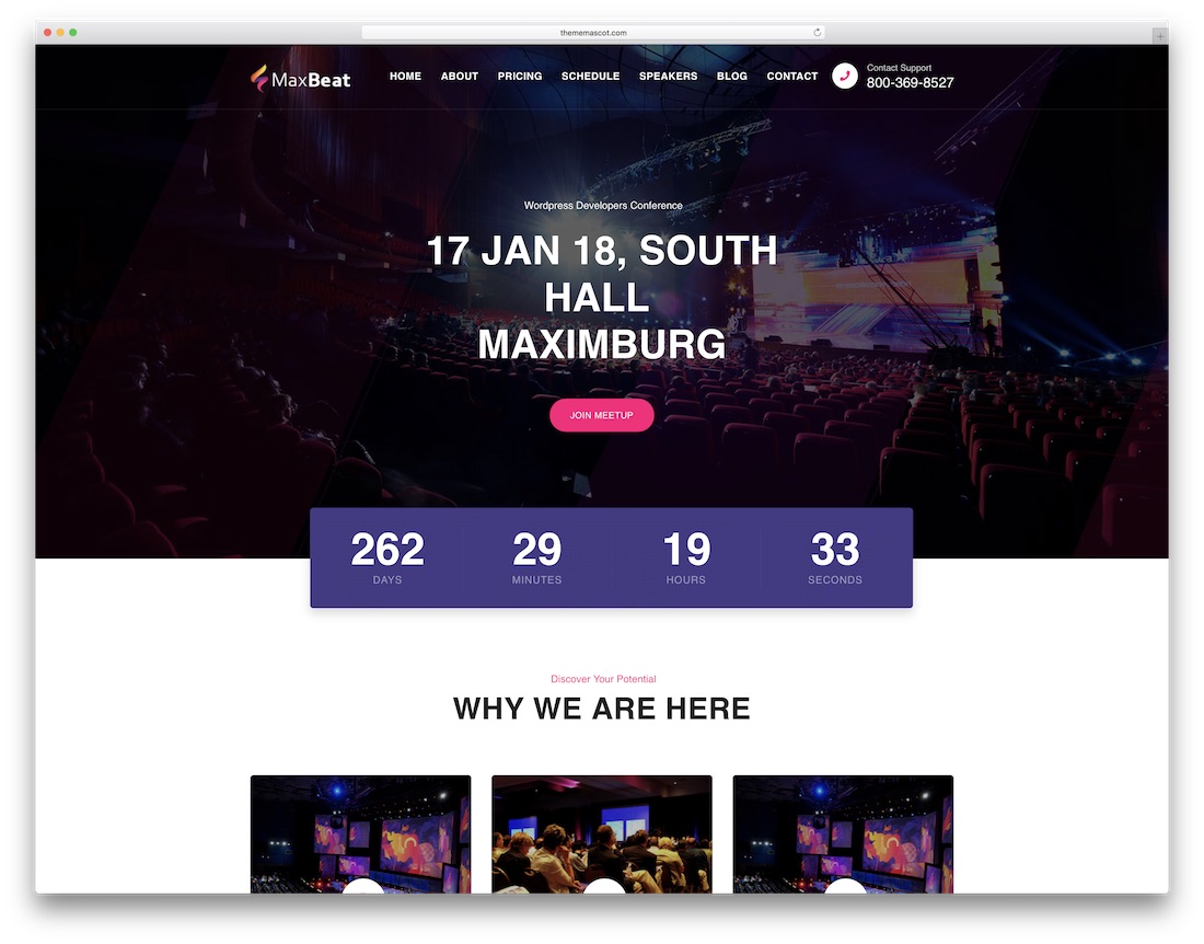 maxbeat event website template