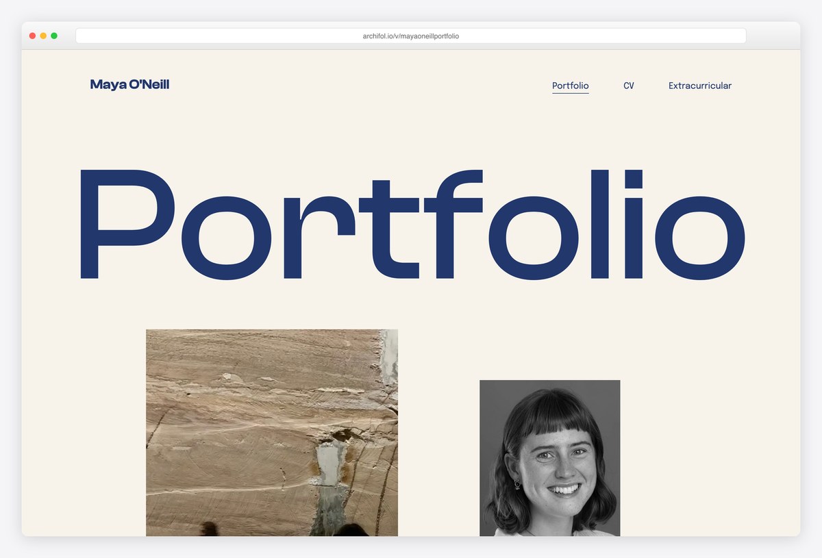 Maya O'Neill architecture portfolio website