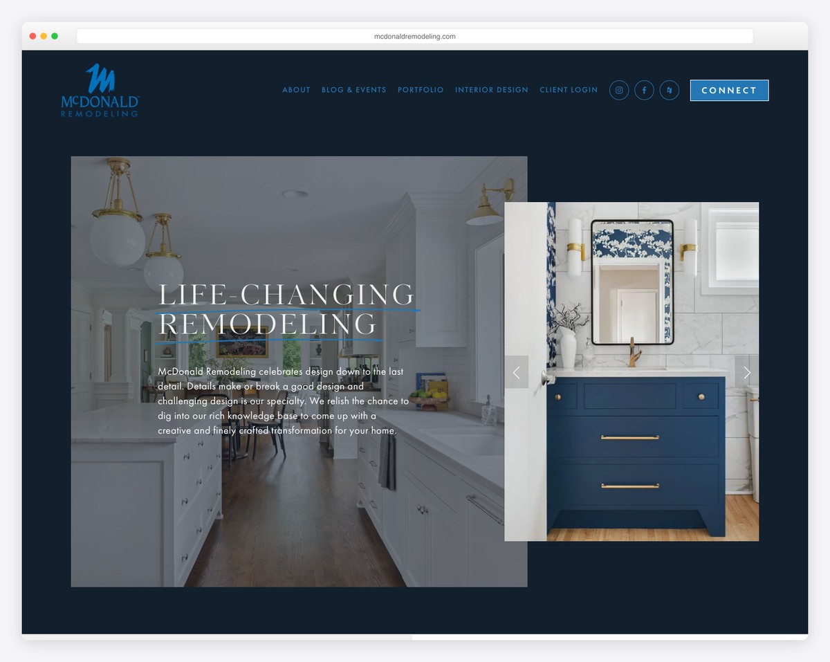 mcdonald remodeling website example