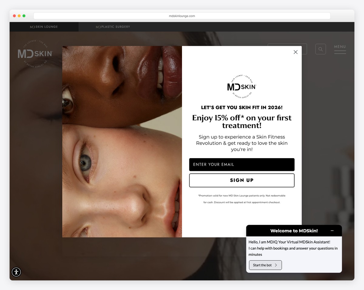 md skin lounge website