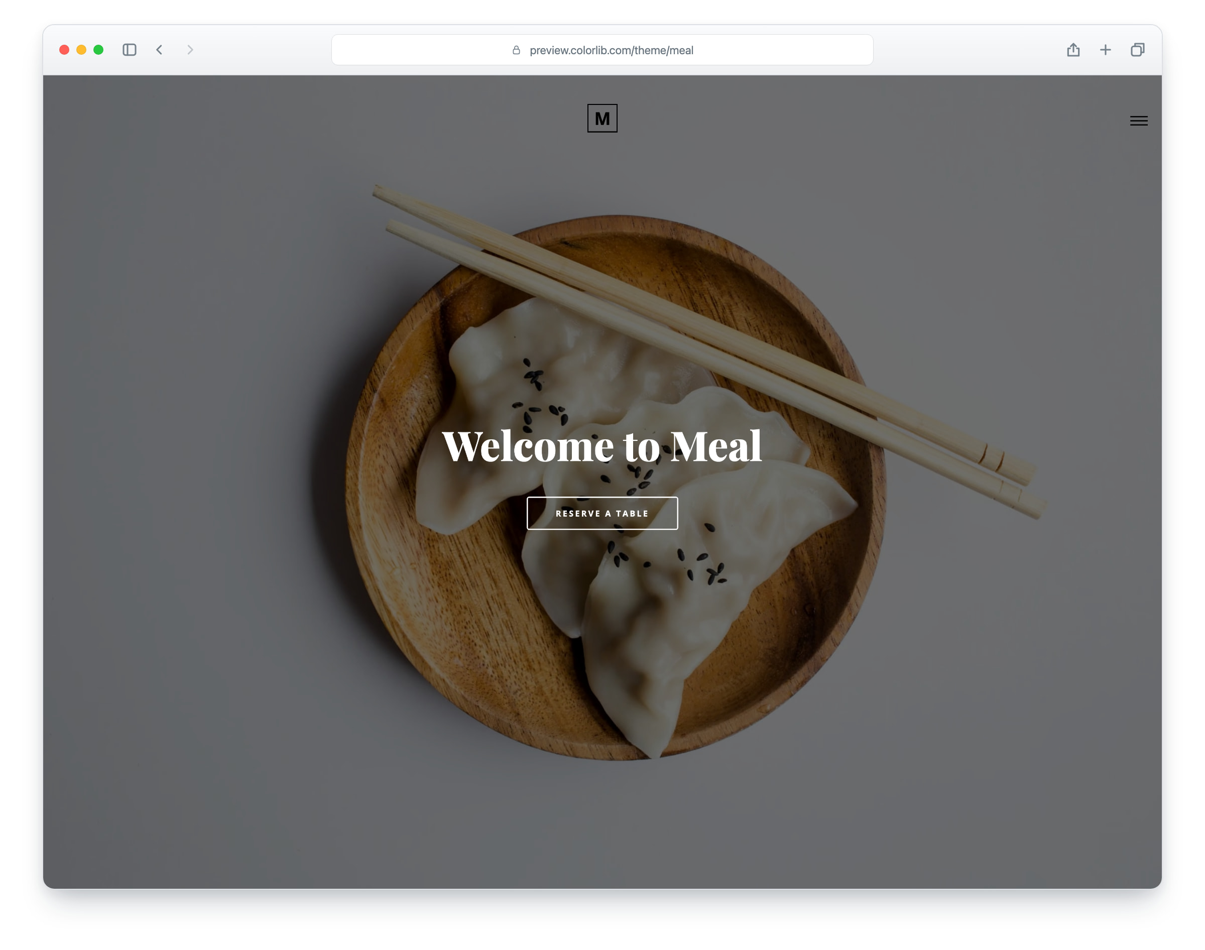 Meal website template