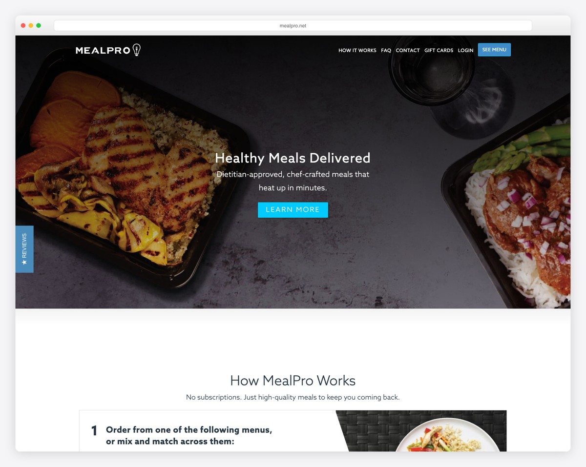 mealpro website example