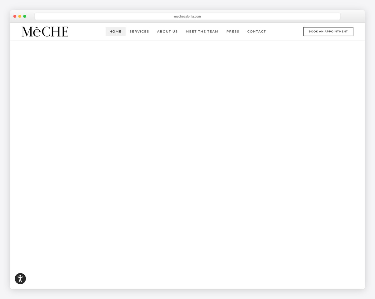 meche salon website example