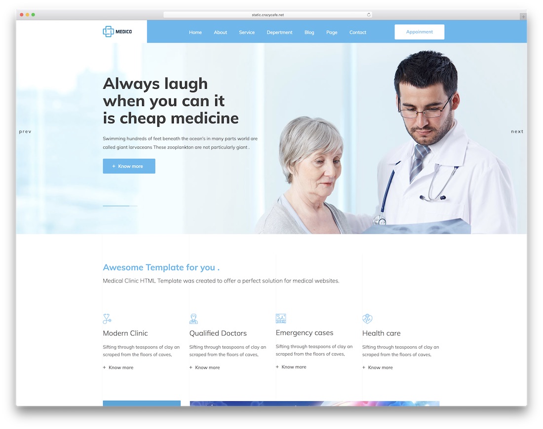 medico doctor website template