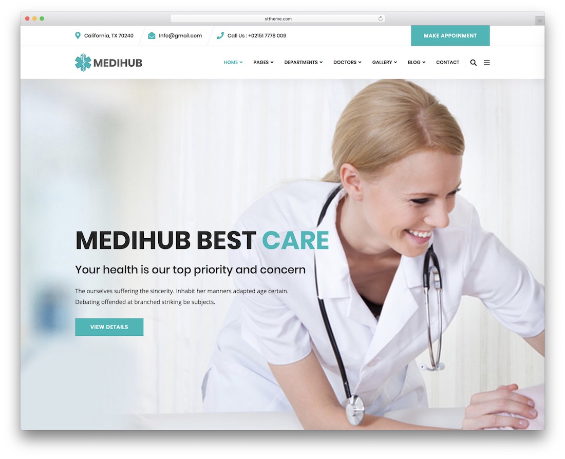medihub doctor website template