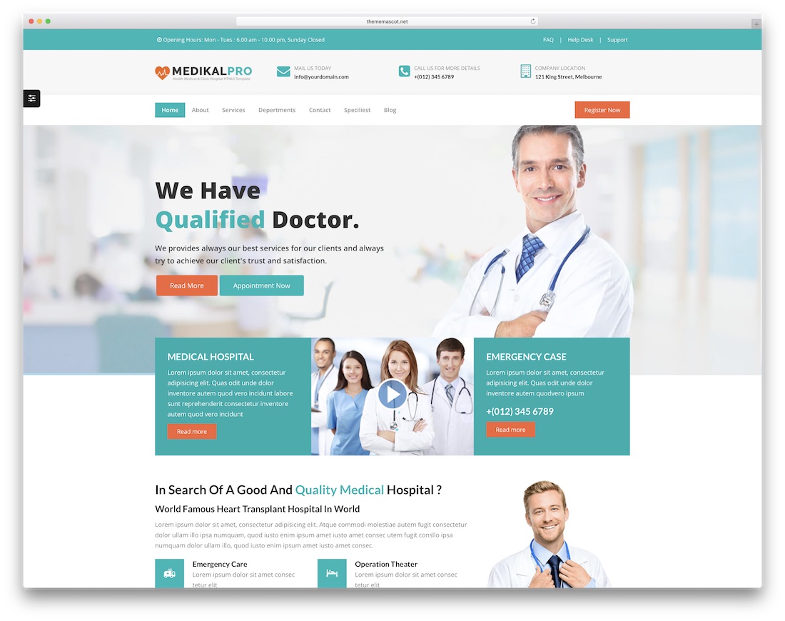 medikalpro doctor website template