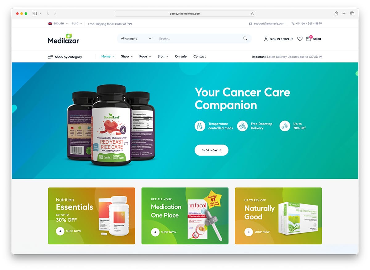 medilazar - pharmacy WordPress theme