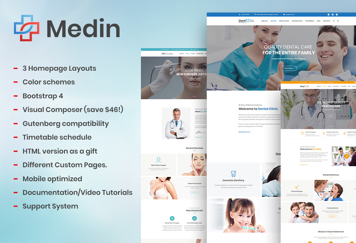 medin simple medical wordpress theme