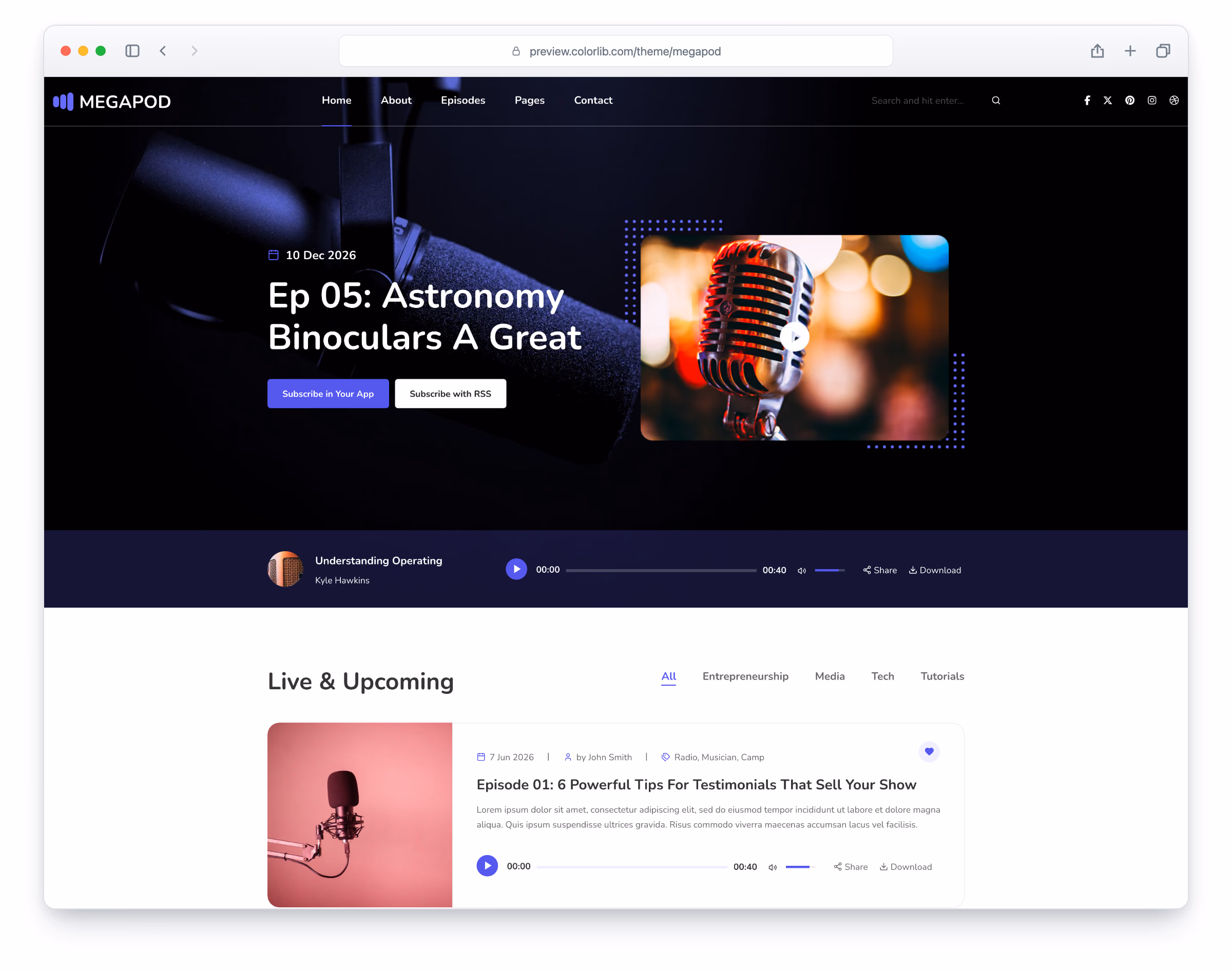 Megapod website template