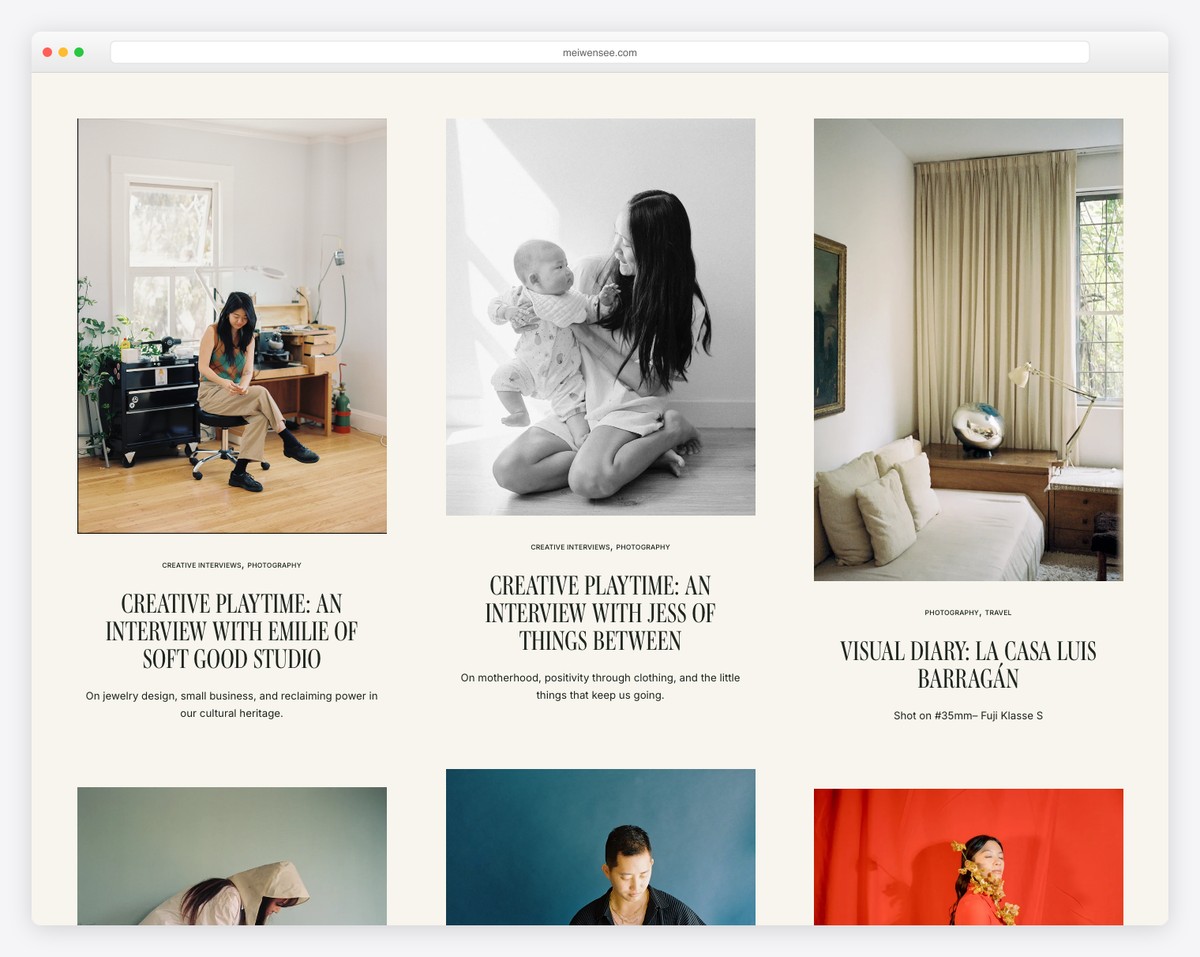 meiwen see blog example made with Squarespace