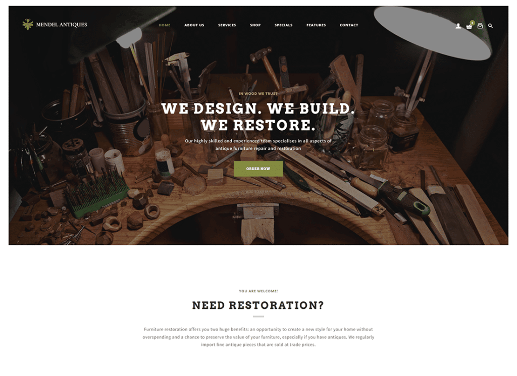 Mendel | Furniture Design & Interior Restoration WordPress Theme