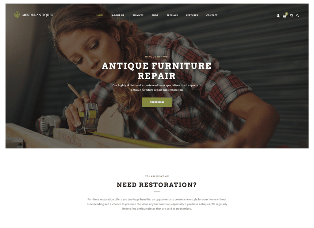 Mendel | Furniture Design & Interior Restoration WordPress Theme