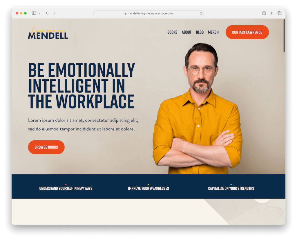 mendell squarespace influencer template