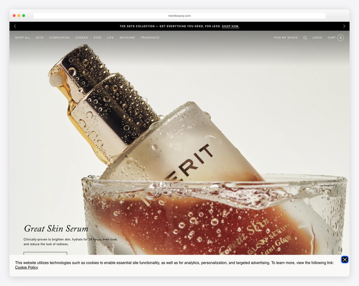 Merit Beauty website