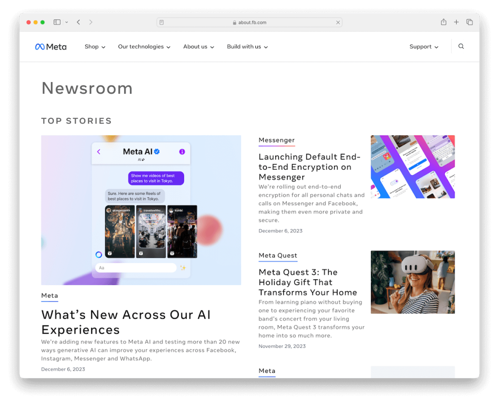 meta newsroom