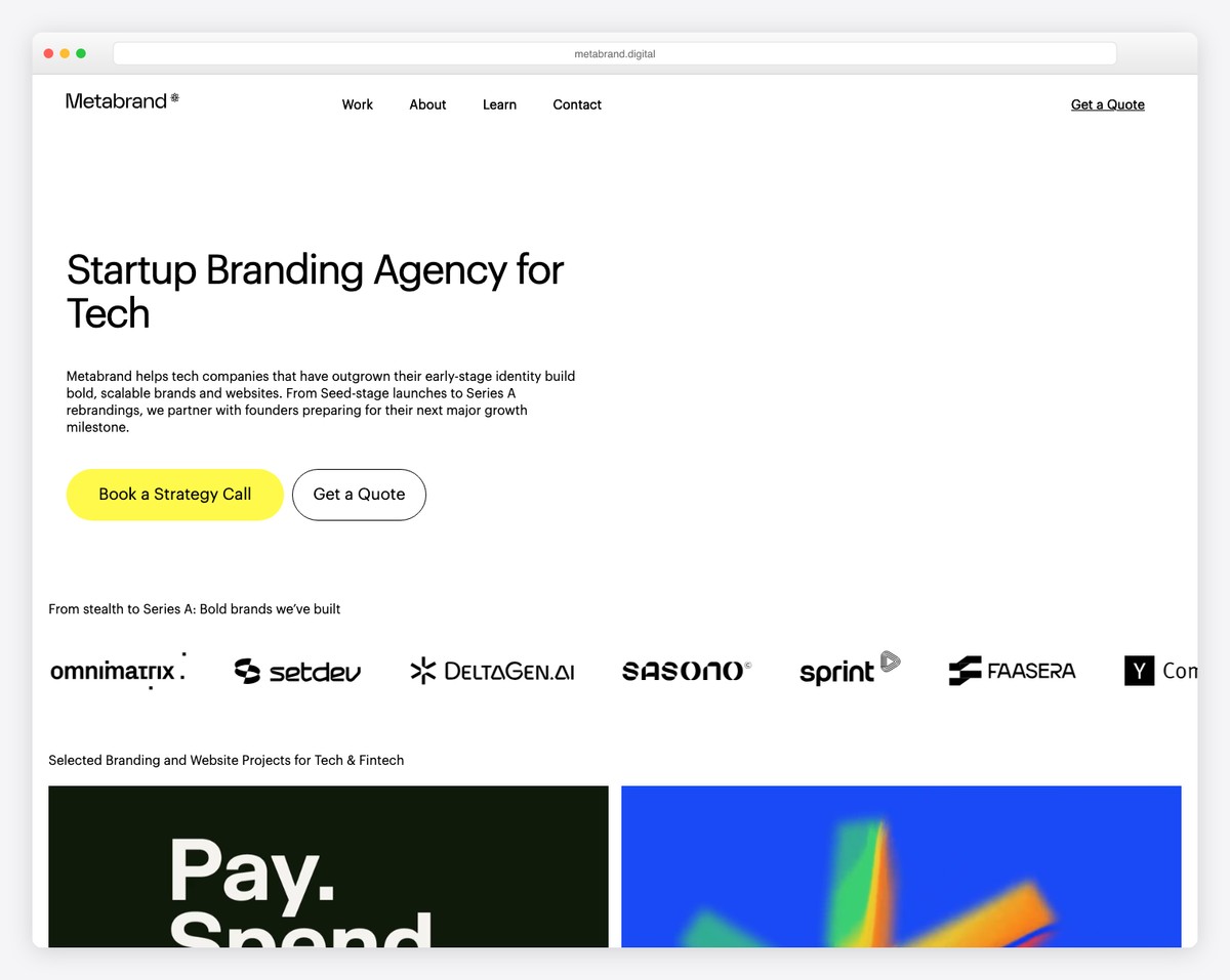metabrand website example